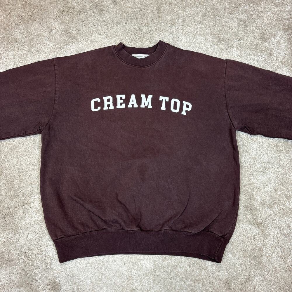Museum Of Peace & Quiet Mopq Cream Top Sweatshirt Men's L Maru Coffee View 2